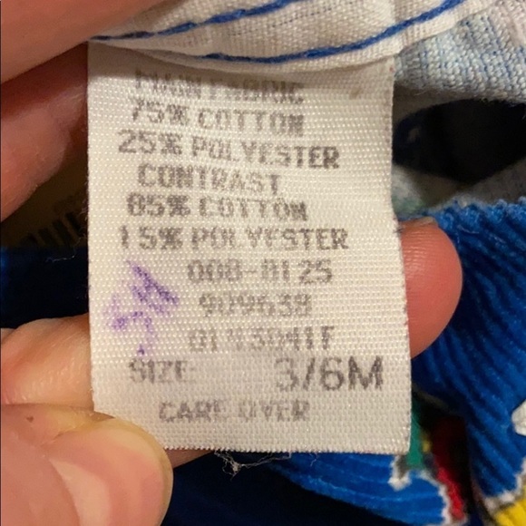 OshKosh B’gosh | Vintage Mice at Work Overalls Blue Corduroy Sz 3-6m‎ - Picture 7 of 8